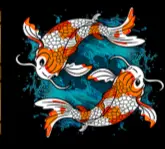 Koi, monkey and rooster zodiac-style symbols on the Dragon Link paytable